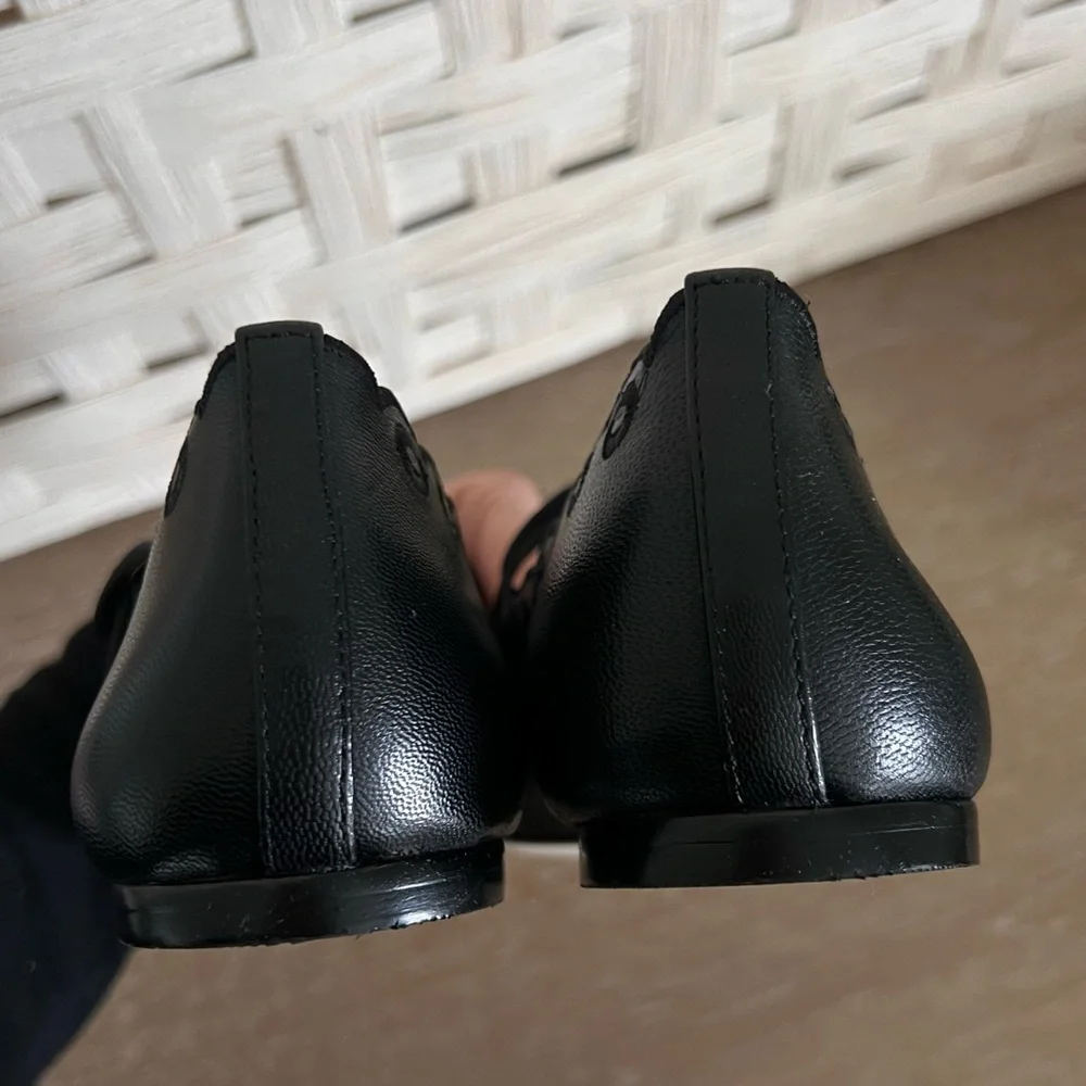 NWOB Larroude Blair Broderie Black Scalloped Mary Jane Ballet Flats - Picture 4 of 4